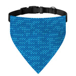 Blue Knitted Pattern Print Over The Collar Dog Bandana