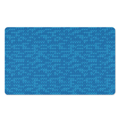 Blue Knitted Pattern Print Polyester Doormat