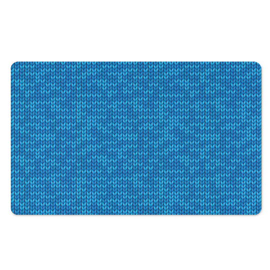 Blue Knitted Pattern Print Polyester Doormat