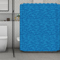 Blue Knitted Pattern Print Polyester Shower Curtain