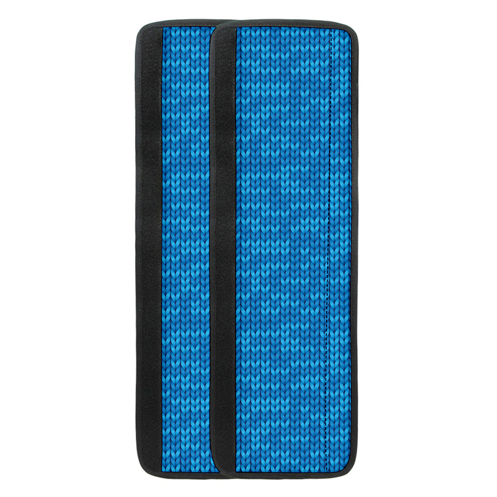 Blue Knitted Pattern Print Refrigerator Handle Covers