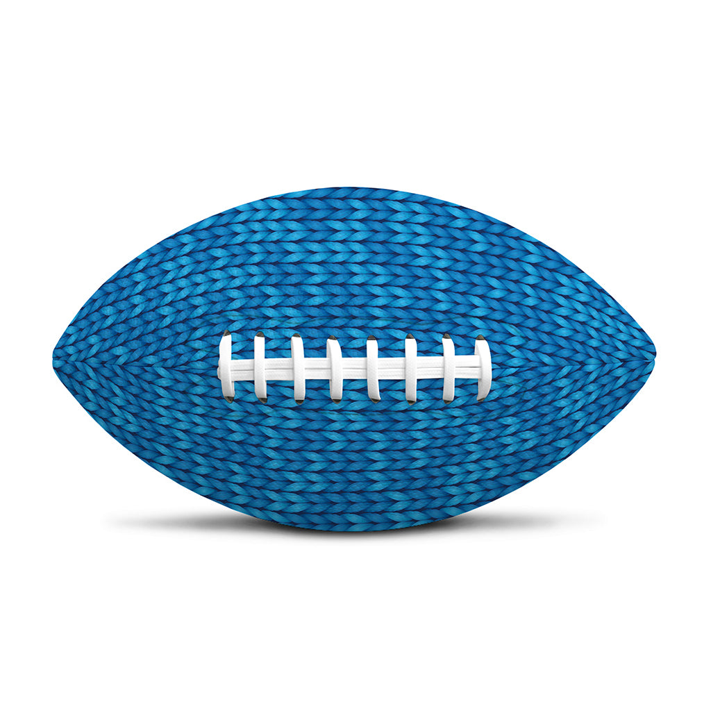 Blue Knitted Pattern Print Rugby Ball