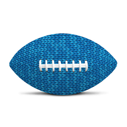 Blue Knitted Pattern Print Rugby Ball
