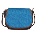 Blue Knitted Pattern Print Saddle Bag