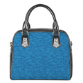 Blue Knitted Pattern Print Shoulder Handbag
