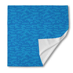 Blue Knitted Pattern Print Silk Bandana