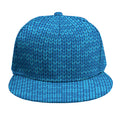 Blue Knitted Pattern Print Snapback Cap