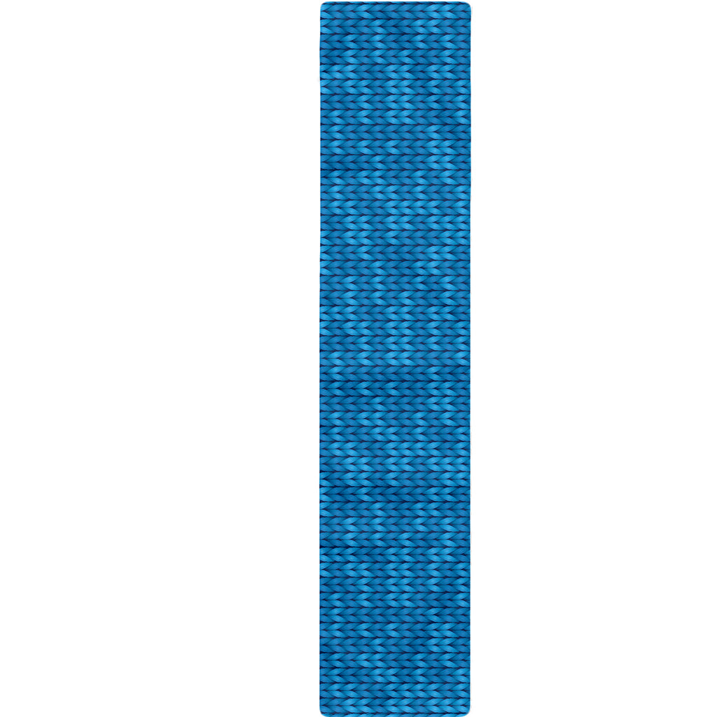 Blue Knitted Pattern Print Table Runner