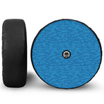 Blue Knitted Pattern Print Tire Cover With Camera Hole