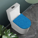 Blue Knitted Pattern Print Toilet Lid Cover