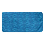 Blue Knitted Pattern Print Towel