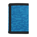 Blue Knitted Pattern Print Trifold Wallet
