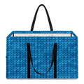 Blue Knitted Pattern Print Utility Tote Bag