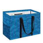 Blue Knitted Pattern Print Utility Tote Bag