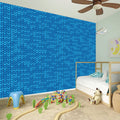 Blue Knitted Pattern Print Wall Sticker