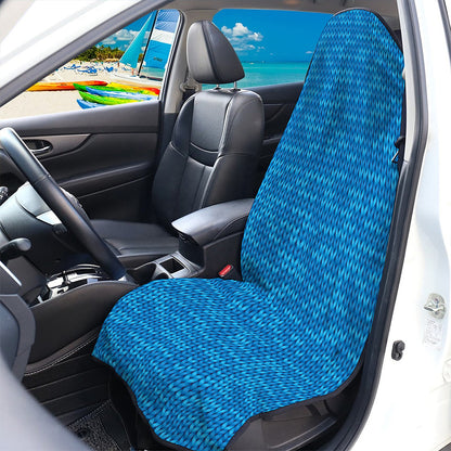 Blue Knitted Pattern Print Waterproof Car Seat Cover