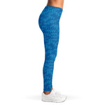 Blue Knitted Pattern Print Women's Leggings