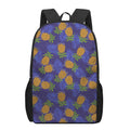 Blue Leaf Pineapple Pattern Print 17 Inch Backpack