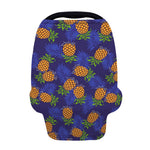 Blue Leaf Pineapple Pattern Print Baby Seat Cover