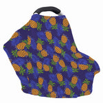 Blue Leaf Pineapple Pattern Print Baby Seat Cover