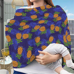 Blue Leaf Pineapple Pattern Print Baby Seat Cover