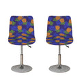 Blue Leaf Pineapple Pattern Print Bar Stool Covers