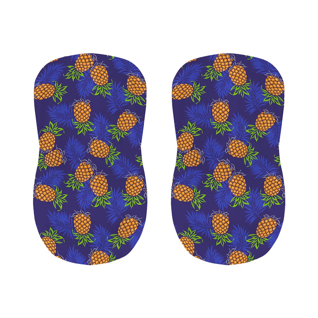 Blue Leaf Pineapple Pattern Print Bar Stool Covers