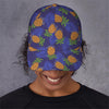 Blue Leaf Pineapple Pattern Print Baseball Cap