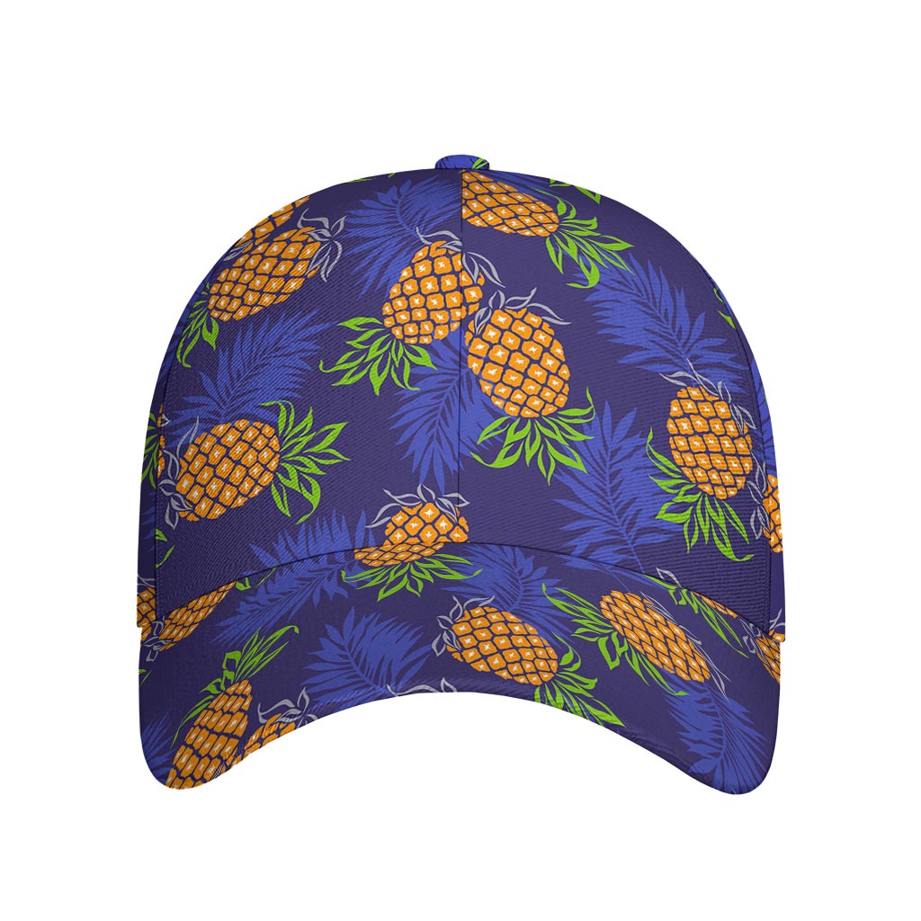 Blue Leaf Pineapple Pattern Print Baseball Cap