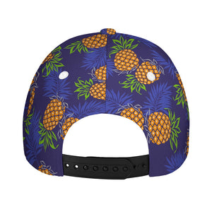 Blue Leaf Pineapple Pattern Print Baseball Cap