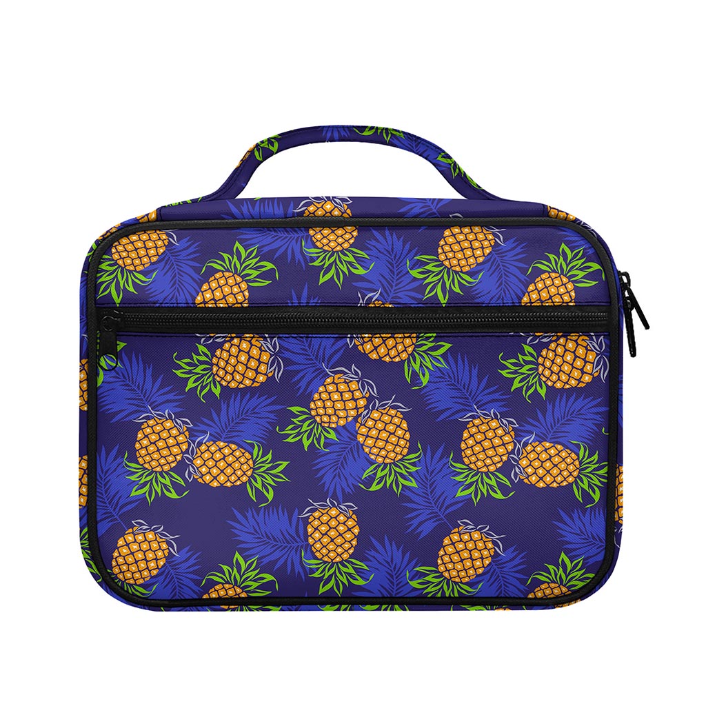 Blue Leaf Pineapple Pattern Print Briefcase Bible Bag