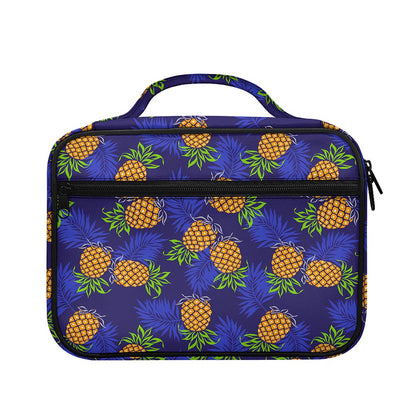 Blue Leaf Pineapple Pattern Print Briefcase Bible Bag