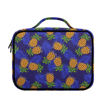 Blue Leaf Pineapple Pattern Print Briefcase Bible Bag