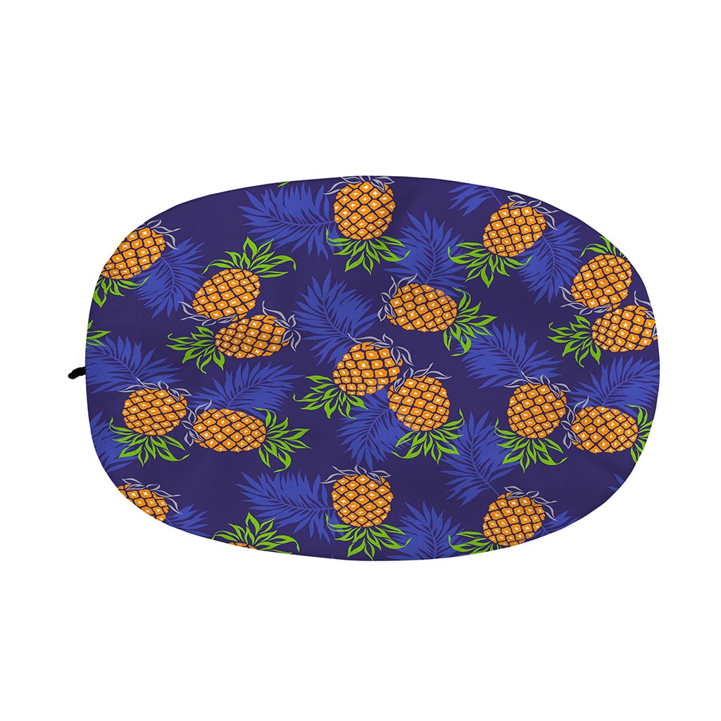 Blue Leaf Pineapple Pattern Print Car Side Mirror Covers