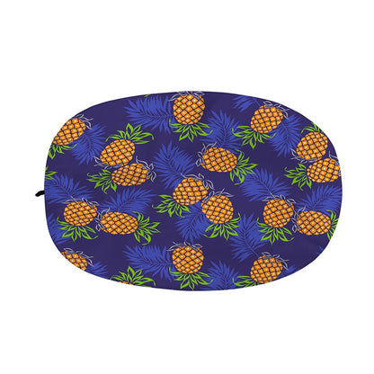 Blue Leaf Pineapple Pattern Print Car Side Mirror Covers