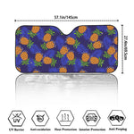 Blue Leaf Pineapple Pattern Print Car Windshield Sun Shade