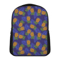 Blue Leaf Pineapple Pattern Print Casual Backpack