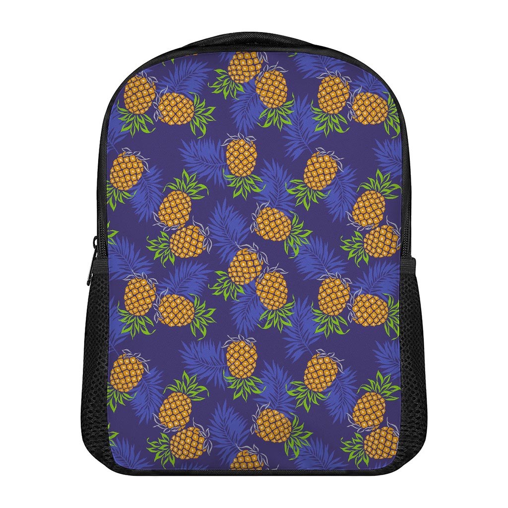 Blue Leaf Pineapple Pattern Print Casual Backpack