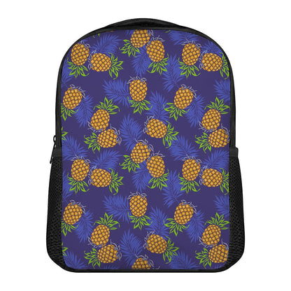 Blue Leaf Pineapple Pattern Print Casual Backpack