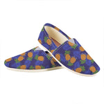Blue Leaf Pineapple Pattern Print Casual Shoes