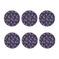 Blue Leaf Pineapple Pattern Print Coaster Set