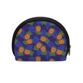 Blue Leaf Pineapple Pattern Print Coin Purse