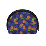 Blue Leaf Pineapple Pattern Print Coin Purse