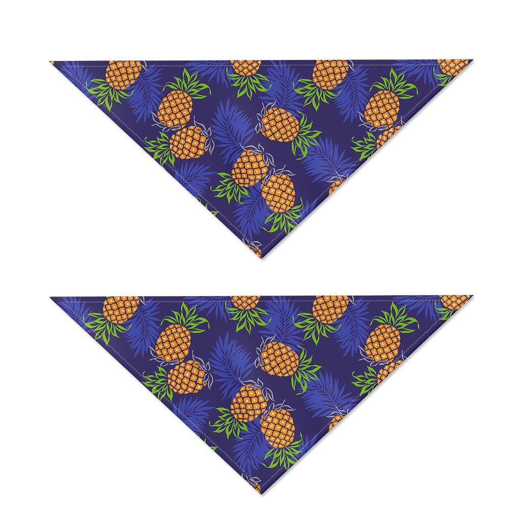 Blue Leaf Pineapple Pattern Print Dog Bandana