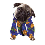 Blue Leaf Pineapple Pattern Print Dog Zip Up Hoodie