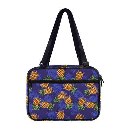 Blue Leaf Pineapple Pattern Print Double Strap Bible Bag