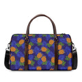 Blue Leaf Pineapple Pattern Print Duffel Bag