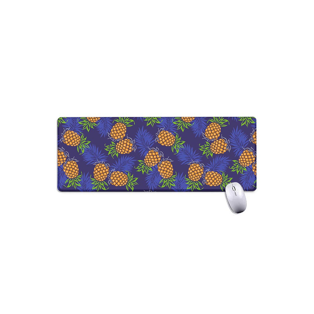 Blue Leaf Pineapple Pattern Print Extended Mouse Pad