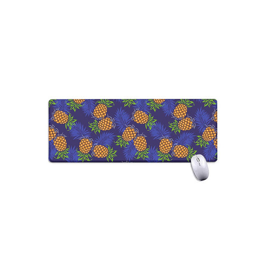 Blue Leaf Pineapple Pattern Print Extended Mouse Pad