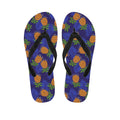Blue Leaf Pineapple Pattern Print Flip Flops
